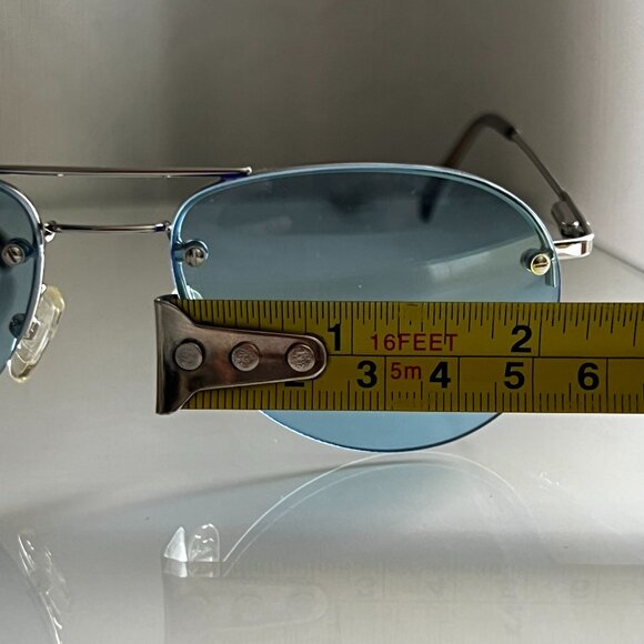 Vintage Stussy Aviator Sunglasses 1998 Women's/Unisex Silver Blue Lens - Picture 13 of 16